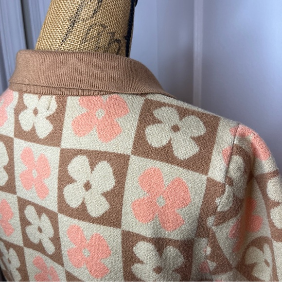 Altar’d State Cropped Pullover Retro Patterned Sweater Size Medium - Picture 5 of 9